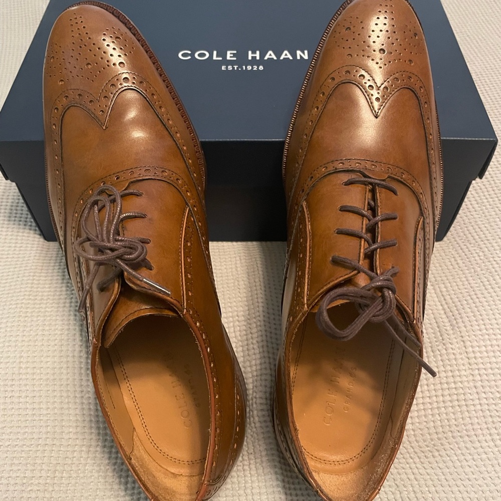 Cole Haan, Madison Bal Wing II, British Tan, Men’s size 10.5